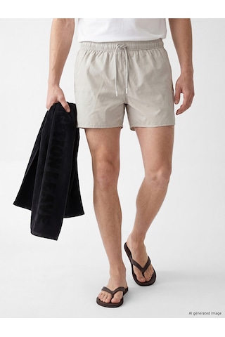 Lcw Swımwear Gri Kısa Boy Erkek Deniz Şortu