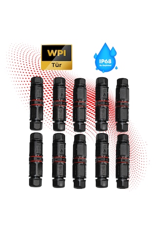 Su Geçirmez Saha Montaj Konnektör 3 Pin 10 Adet