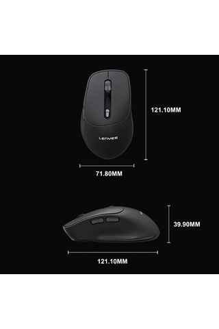 Lenyes Ws105 Sessiz Buton Tasarımlı Çift Bluetooth Bağlantılı 2.4g Kablosuz Mouse 1600 Dpı Siyah Ws105