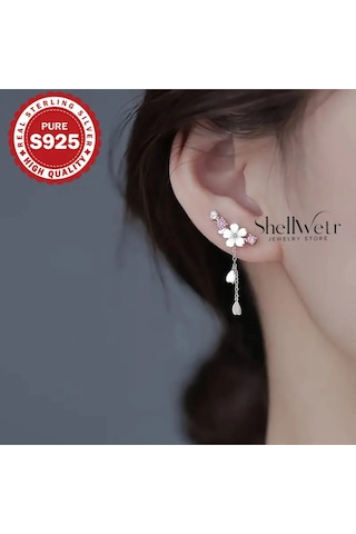 Florella Çiçekli 925 Ayar Gümüş Küpe Sevgilinize Ve Annenize Verilecek En Güzel Gümüş Hediyesi Gümüş