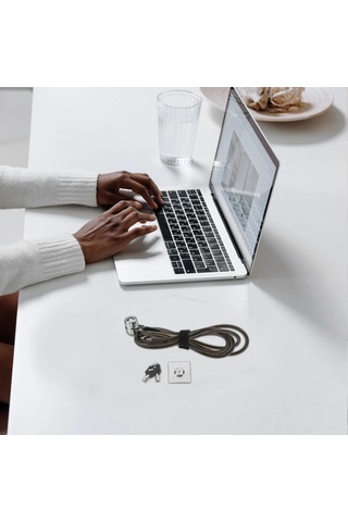 Dizüstü Bilgisayar Kilidi Genişletilmiş Çelik Kablo Siyah Dizüstü Bilgisayar