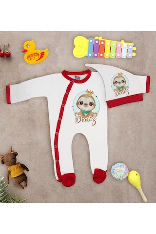 Bk Kids Kişiye Özel Bebek Kıyafeti, Bebek Giyim Hediyesi, Tulum Zıbın Ve Kukuletalı Şapka Seti-15 Çok Renkli