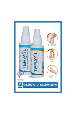 Teraxil Terleme Ter Kokusu Önleyici Sprey El Ayak Koltuk Altı 50 ML x 2