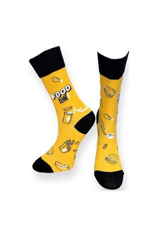 5'li Unısex Yemek Ve İçecek Temalı Esnek Nem Alabilen Pamuklu Spor Soket Çoraplar Çok Renkli
