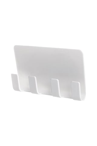 Konesam Duvar Üstü Şarjlı Telefon Tutucu - Deliksiz Yapi, 4 Kanca Depolama, Abs Malzeme, Beyaz