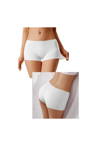 Royaleks Kadın Dikişsiz Görünmez Iz Yapmaz Mini Şort Boxer Siyah-Beyaz-Ten 3 Adet Çok Renkli