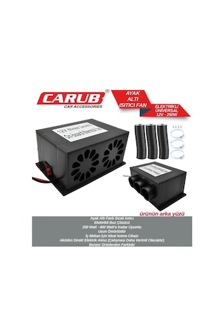 Carub Ayak Altı Fanlı Elektrikli Isıtıcı 250w 12v