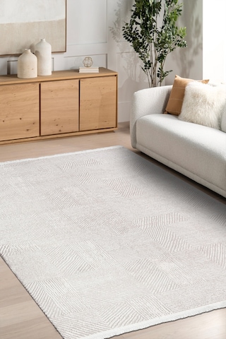 Volora Halı Koleksiyonu Yumuşak Dokulu, Modern İnce Form, Tozumaz Ve Kolay Temizlenebilir Krem - Açık Gri