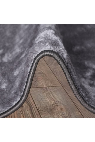 Elite Antrasit 100x100 Cm Yuvarlak Peluş Banyo Paspası Kaymaz Antrasit