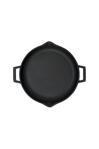 Lava Döküm Yuvarlak Kızartma Tavası. Metal Kulplu. Çap()30CM.