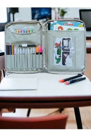Next Craft Evrak Çantası Kalemlik Ve Defter Çocuklar İçin Etkinlik Ve Aktivite Çantası Bej