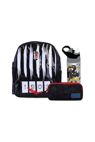 J.k. Anaokul Çantası + Çift Gözlü Kalemlik - Çelik Suluk&matara 1 Çok Renkli