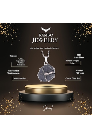 925 Ayar Gümüş Tasarım Kolye Ucu - Burç Kolyeleri - El Yapımı Kolye Yay Gümüş