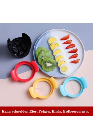 Siyah 3'ü 1 Arada Paslanmaz Çelik Yumurta Kesici - Haşlanmış Yumurta 10,5 5,5 Cm , Çilek Ve Kivi Kesmek İçin Uygundur Diğer