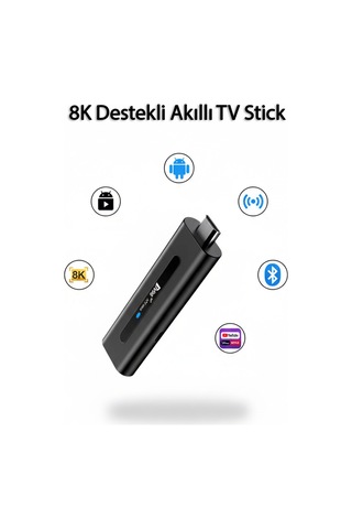 8k Android Tv Stick Akıllı Tv Dönüştürücü Dual Wifi + Bluetooth Ultra Hızlı Yayın Deneyimi