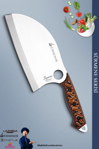 Sürmene Serisi Large Almazan Mutfak Kamp Şef Bıçak Et Ekmek Sebze Kamp Şef Bıçağı Kahve Mft-231 Kahverengi