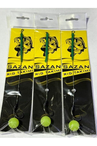 Hazır Yüzen Sazan Rig Takımı Yuvarlak Yüzen Uv Silikon 3 Adet