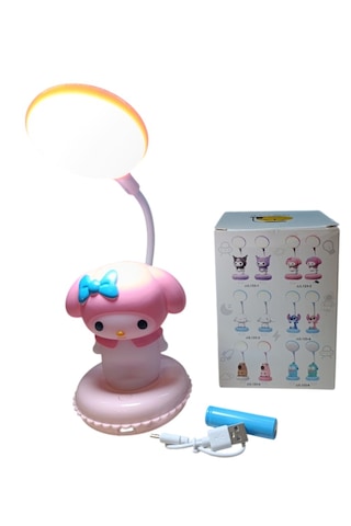 Valiz Tasarımlı Balerinli Takı Kutusu Ve Kuromi My Melody Masa Lamba Seti 001