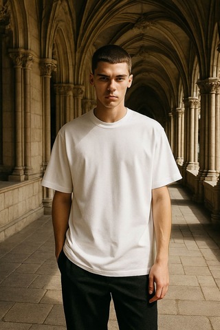 Erkek Bisiklet Yaka Oversize %100 Pamuk T-shirt Çok Renkli