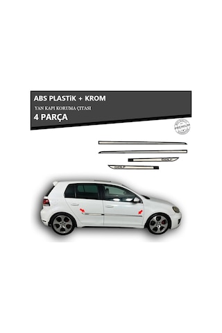 Volkwagen Golf 6 Yan Kapı Koruma Çıtası Plastik + Krom Unvrslppkçt00046
