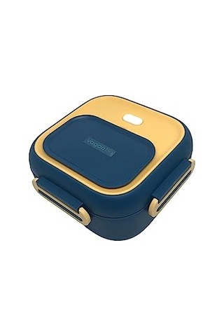 Vagonlife Bento 500ml Lunchbox Tek Katlı Çelik Sefer Tası Yemek Kutusu Lacivert-sarı Genel