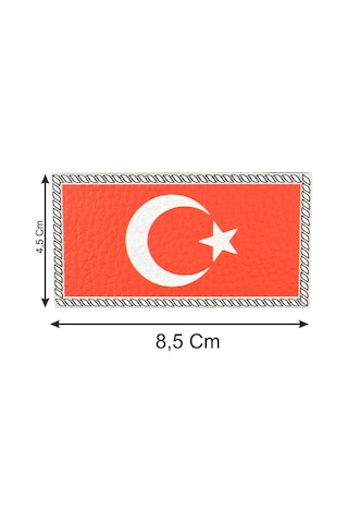 Türkiye Bayrak Dikdörtgen - Cırt - Patch - Peç - Arma - 8.5 X 4.5 Cm Kırmızı