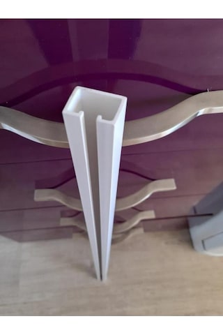 Akordeon Kapı Rayı 3x3cm, Beyaz Düz Renkli, 87cm