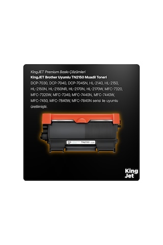 Kingjet Brother Uyumlu Tn-2150 Standart Kapasiteli 20'li Paket Uyumlu Toner Mfc-7320