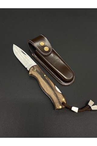 El Yapımı Kilitli Çakı Kahverengi