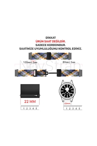 Novstrap Xiaomi Mi Watch Uyumlu Kordon Kayış 22mm Flexible Örgü Magnet Tokalı Kordon