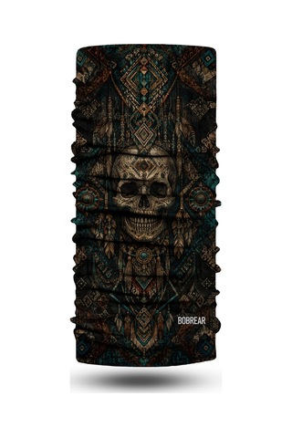 Bobrear Etnik Kuru Kafa Desenli Çok Amaçlı Buff Bandana Boyunluk Maske -