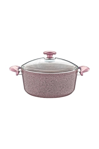 3110 - 2 Parça, Bio Granit, 18x10 Cm - 2,0 Litre Derin Tencere, Gri Gövde, Gri Detay Gri