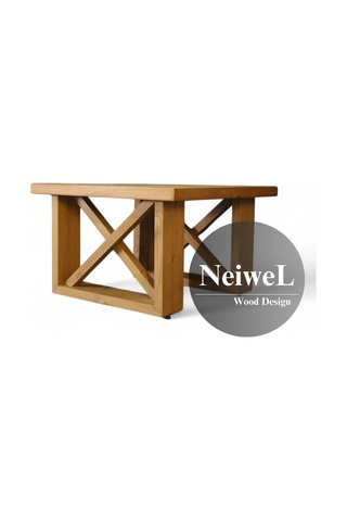 Neiwel Moza Doğal Ahşap Ofis Sehpa-100-100 Açık Ceviz
