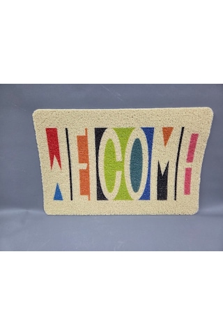 Hijyenik Kıvırcık Paspas 40x60 Cm - Islaklık Emici Kapı Önü Paspası Çok Renkli