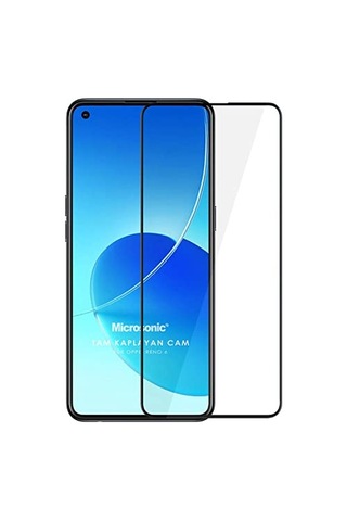 6 4g Tam Kaplayan Temperli Cam Ekran Koruyucu Siyah