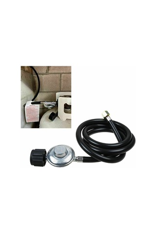 Yunboo Bbq Mangal Ocakları İçin Düşük Basınç Regülatörü - 1.5m Pvc Hortumu İle Güvenli Gaz Bağlantısı Ve Akış Koruması Siyah