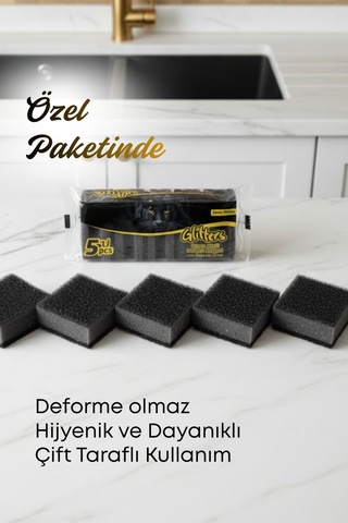 Grimorlife 20 Adet Oluklu Siyah Simli Bulaşık Süngeri Özel Dokulu Dayanıklı Pinterest Temizlik Süngeri Seti