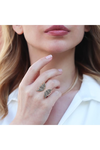 Yarasa Modeli Ayarlanabilir Gümüş Yüzük Gümüş