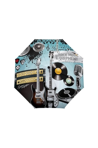 Herşey Nota Gitar Plak Dj Nota Müzik Şemsiye 1087 Çok Renkli