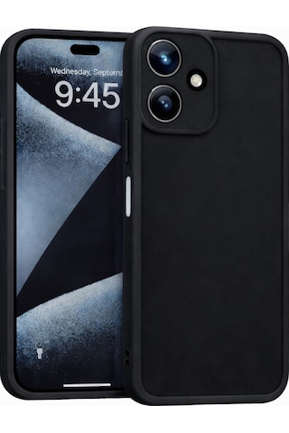 İnfinix Hot30-4g Uyumlu Kamera Çıkıntılı Mat Silikon Telefon Kılıfı Siyah