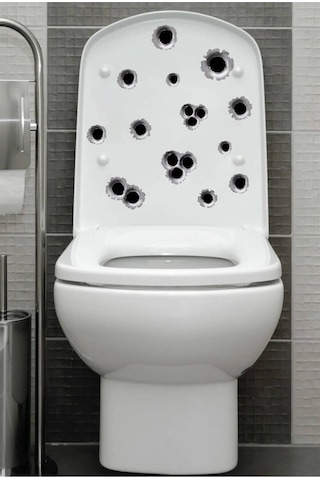 Kurşun Deliği Görünümlü Araç, Araba, Oto, Laptop, Banyo, Klozet, Cam Sticker 15x20 Cm