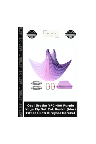 Özel Üretim Yfc-400 Purple Yoga Fly Set Çok Renkli Mor Fitness Seti Bireysel Hareket