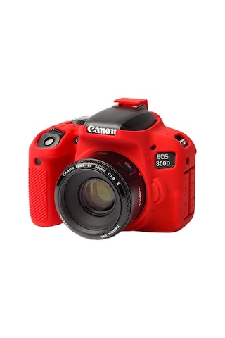 Easycover Canon 800D Silikon Kılıf Ecc800Dr (Kırmızı)
