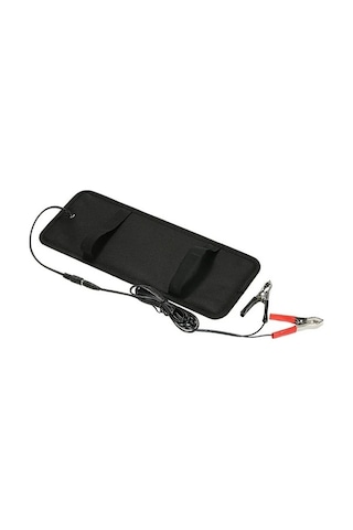 Pazly Monokristal Güneş Paneli Şarj Cihazı 18v 12v Dc Siyah Araç Fişi Timsah Klipsli Kablo Karavan Ve Araçlar İçin