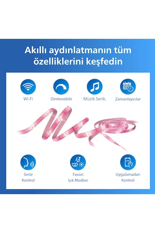 Philips Smart Lighting Rgb Led Şerit 5 M Type-c Google Home, Alexa, Homekit Ve Matter Uyumlu - Google Home, Alexa, Homekit Ve Matter Uyumlu Çok Renkli