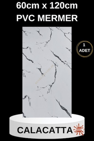 Alternatif Kaplama Uv Pvc Mermer Panel Calcatta 1 Adet 60x120cm Ev Ofis Otel Duvar Kaplama Paneli