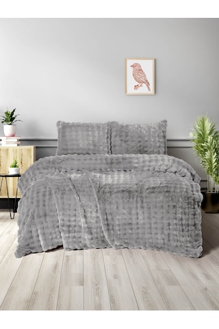 Merinos Dıamond 3 Parça Bubble Comforter Yorgan Seti 220x240 Gri Grı Gri