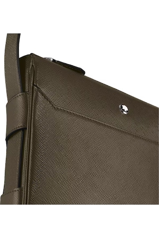 Montblanc Sartorial Deri Dikey Çapraz Çanta 221562 Haki