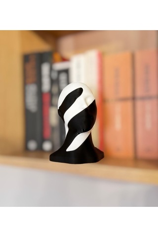 Siyah Beyaz Soyut Kadın Büstü - Dekoratif Sanat Eseri