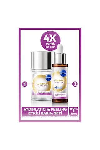 Luminous630 Skin Glow Anında Aydınlatıcı Serum 30ml Ve Peeling Etkili Tonik 100ml, Eşit Cilt Tonu